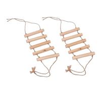 ELEOUTI Interactive Pet Supplies Wooden Parrot Climbing Ladder Swing 2pcs with Hemp Rope, Safe to Use Bird Cage for Developing Balance and Coordination for Home Birds