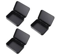 ELEOUTI Iron Storage Case with Moisture Protection 3pcs Rectangular for Playing Cards Multi-purpose Card Organizer Game Box for Desktop Storage and Game Decks