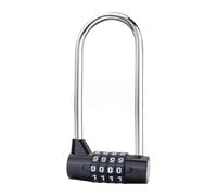 ELEOUTI Lengthened Combination Lock with 4 Digit Password, Lightweight Anti-Theft Padlock Made of Zinc Alloy and Steel, Suitable for Sports Locker and Hasp Storage, Black Sturdy Security