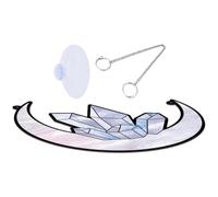 ELEOUTI Moon Shape Decoration Crystal Pendant Wall Hanging Acrylic with Ice Easy Installation, Vivid Arts Hanging Ornament for and Park Yard