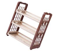 ELEOUTI Multifunction Bathroom Shelf Standing Rack with Three-layer Plastic Construction and Stable Flat Surface Line Design, for Living Room and Balcony Storage Solutions