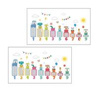 ELEOUTI Multiplication Table and Wall Stickers for 2 Sets, Lightweight PVC Animal Wall Decals, Not Easy to Break Room Decorations Early Education Home Decorations