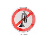 ELEOUTI No Horn Sign Reflective Aluminium Plate Practical Warning Sign for Doorway of Restaurants and Shopping Mall Easy to Clean Yard Decoration Safety Signal