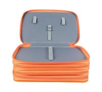 ELEOUTI Orange 72 Slots Colored Pencil Case 4-Layer Oxford Cloth