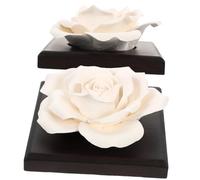 ELEOUTI Perfume Diffuser Air Incense Diffuser 2pcs Rose Shaped Ceramic Portable and Lightweight with Unique Design, Decorative Aromatherapy for Car and Living Room