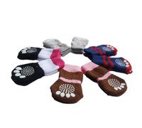 ELEOUTI Pet Socks for Puppy Dogs, Anti Skid Cotton Knits, 4 Pack M Size