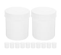 ELEOUTI Pill Bottles with Screw Caps and Gaskets 12pcs Plastic White 100ml Wide Mouth Medication Containers for Secure Seal and Space Optimisation, for Medicine Boxes and Compact Living