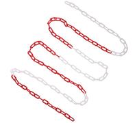 ELEOUTI Plastic Chain Safety Barrier for Crowd Management and Event Spaces, Lightweight and Easy Installation Safety Chain Barrier Made of Sturdy Plastic for Parking Lot and Public Space