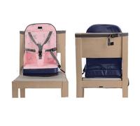 ELEOUTI Portable Pink Booster Seat with Quick Release and Adjustable Height, Fiber Cloth and Nylon Material, for Dining Chairs and Travel Use