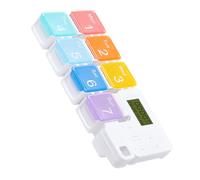 ELEOUTI Portable Sturdy with Case Medicine Smart and Alarm Design 7 Compartments, Timing Reminder Organizer Made of Pp and Electronic Components Storage for Daily Pill Travel Use