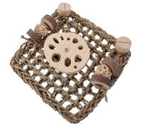 ELEOUTI Rabbit Cage Grass Mat Pet Cage Mat Chewing Rest and Relax Natural Grass and Wood Suitable for Rabbits and Chinchillas Pets