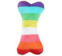 ELEOUTI Rainbow Bone Plush Dog for Small Puppies and Large Dogs, Sturdy Chewing and Teeth Grinding, Interactive Squeaky Chew for Pet Playtime and Training
