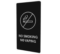 ELEOUTI Rectangular Acrylic No Smoking Sign with Clearly Visible Letter Design, Black Reminder Notice Board for Office Lounge and Private Places