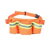 ELEOUTI Reflective Waist Bag for Cleaning Workers, Waterproof Oxford Cloth Tool Pouch with Multi-Compartment Storage and Adjustable Thickened Belt for Outdoor Work and Bridge Maintenance