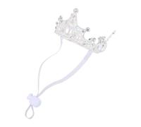 ELEOUTI Small Dog and Cat Tiara Crown with Jewelled Silver Alloy Headband, Adjustable Strap for Holiday Celebrations and Wedding Accessories
