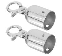 ELEOUTI Stainless Steel Rope End Caps with Snap Hook, Wear Resistant Metal Rope Stopper Cord Ends, Prevents Slippage, Elegant Design for Safety Barriers and Guardrails,