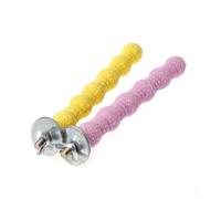 ELEOUTI Sturdy Plastic Bird Stand Perch for Parrots and Lovebirds, Sturdy Yellow Claws Grinding Pole for Rest and Play in Birdcages Random Color