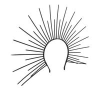 ELEOUTI Sunburst Spike Crown Headband and Fits Snugly for Halloween Cosplay Black Plastic Sun Headband with Unique Design, Versatile and Rave Party for Themed Events