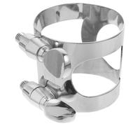 ELEOUTI Tenor Saxophone Ligature for Clarinet and Tenor Sax with Adjustable Double Screw, Silver Metal Material, Enhanced Sound Quality and Easy Installation, for Ensemble and Jazz