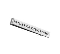 ELEOUTI Titanium Not Scratch Groom Father Tie Clip with Smooth Surface and Light Weight Silver All-match Style Wedding Tie Bar Suitable for Business Suit and Father the Bride