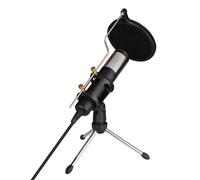 ELEOUTI USB Plug and Play Microphone for Computer with Foldable Tripod Stand and Abs Material, Heart-shaped Pointing Design, for Youtube and Voice Recording at Home