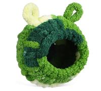 ELEOUTI Velvet Parrot Nest Hut for Birdcage with Structural Integrity and Proper Movement Space, Adorable Green Bird Sleeping Bed Suitable for Parrots and Small Birds in Winter