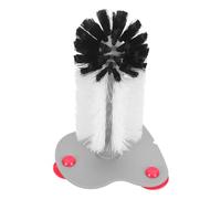ELEOUTI White Turtle Scrub Brush for Easy One-handed Use and Ergonomic Handle Soft Bristles with Suction Cup Base for Gentle Cleaning of Reptile Shells in Turtle Pond or Vivarium
