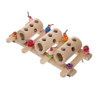ELEOUTI Wooden Parrot Foraging Nut Feeder Bucket Bird Cage Food Holder Provides Physical Activity Encourages Pet Exercise Suitable for Gym and Bird Cage