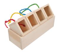 ELEOUTI Wooden Treat Dispensers, Hamster Treats Hiding Natural Non-Toxic Sturdy Fun Hide-and-Seek Game