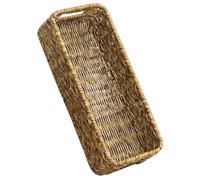 ELEOUTI Woven Plastic Storage Basket for Kitchen Desktop Cutlery and Spice Jars, Multifunctional Wear-resistant Rectangular Basket Suitable for Organising Vegetables and Files