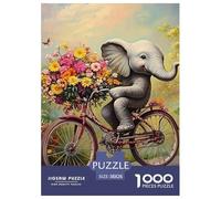 Elephant 1000 Piece African Elephant Jigsaw Puzzles Handwork Puzzle Educational Challenge for Challenging Family Activity Games Colorful Hard Puzzle for 38x26cm/1000pcs Family Decorations