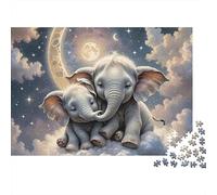 Elephant 1000 Piece Cloud Hug Pair Cardboard Jigsaw Puzzle for Adults 14+ Family Game Night Stress Relief Brain Training 70x50cm/1000pcs