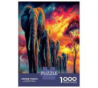 Elephant 1000 Piece Elephant Herd Jigsaw Puzzles for Puzzles 1000 Pieces Jigsaw for Adults Challenging Game Jigsaw Puzzles for Adults Gifts 38x26cm/1000pcs