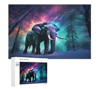 Elephant 1000 Piece Jigsaw Puzzle- Brain Teaser Game for Adults & Children - Educational Activities Wooden Jigsaws （75×50cm）