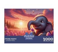 Elephant 1000 Piece Jigsaw Puzzle Educational Games Creative Jigsaw Puzzle Beautiful Decoration Puzzle for Adults And Kids 38x26cm/1000pcs