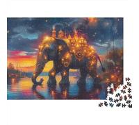 Elephant 1000 Piece Jigsaw Puzzle For Adults Challenging Game Stress Relief Puzzle Cultivate The Spirit of Teamwork for Family Decorations 500pcs (52x38cm)