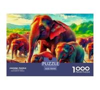 Elephant 1000 Piece Jigsaw Puzzle for Adults Challenging Games Beautiful Decoration 70x50cm/1000pcs