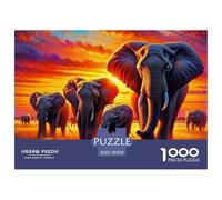 Elephant 1000 Piece Jigsaw Puzzles for Adults-Fun Challenging Games Beautiful Decoration 70x50cm/1000pcs