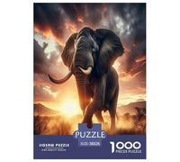 Elephant 1000 Piece Jigsaw Puzzles Fun Challenging Modern Wildlife Classic Educational Games Beautiful Decoration Suitable for Children & People Aged 14+ 38x26cm/1000pcs