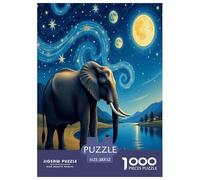 Elephant 1000 Piece Jigsaw Puzzles Fun Challenging Modern Wildlife Classic Educational Games Perfect for Relaxation Suitable for Children & People Aged 14+ 52x38cm/1000pcs