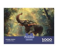 Elephant 1000 Piece Jigsaw Puzzles Fun Challenging Modern Wildlife Classic Educational Games Perfect for Relaxation Suitable for Children & People Aged 14+ 70x50cm/1000pcs