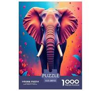Elephant 1000 Piece Jigsaw Puzzles Fun Challenging Modern Wildlife Educational Game Beautiful Decoration Suitable for Children & People Aged 14+ 52x38cm/1000pcs