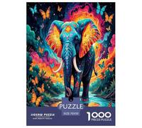 Elephant 1000 Piece Jigsaw Puzzles Fun Challenging Modern Wildlife for Family Activity Game Beautiful Decoration Suitable for Children & People Aged 14+ 70x50cm/1000pcs