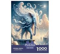 Elephant 1000 Piece Jigsaw Puzzles Fun Challenging Modern Wildlife for Family Activity Game Creativity & Gift Giving Suitable for Children & People Aged 14+ 70x50cm/1000pcs