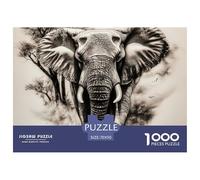 Elephant 1000 Piece Puzzle for Adults Animal Whimsical Challenge Perfect for Relaxation 100% Recycled Cardboard Jumbo 70x50cm/1000pcs