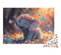 Elephant 1000 Piece Puzzle Games Premium & Durable for Adults Fun Puzzles for Creativity And Mindfulness Challenging Jigsaw Puzzles for Adults And Family for Stress Relief 1000pcs (75x50cm)
