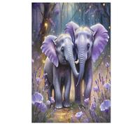 Elephant 1000 Piece Wooden Jigsaw Puzzle- Brain Teaser Game for Adults & Children Educational Activities Jigsaws Puzzles （78×53cm）