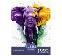 Elephant 1000 Pieces Animation Paper Jigsaw Puzzle Colourful Beautiful Decoration for Adults And Kids 38x26cm/1000pcs