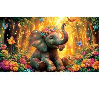 elephant 1000 Pieces Jigsaw Puzzles for Adults Educational Games Jigsaw Puzzle Home Decors for Adults and Kids Age 12 Years Up 75x50cm/1000pcs