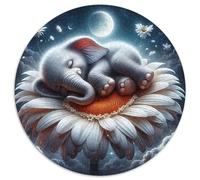 Elephant 1000 Pieces Jigsaws 3D High Definition Round Jigsaw Jigsaw Puzzles Creative Challenging Puzzles 1000pcs (67.5x67.5cm)